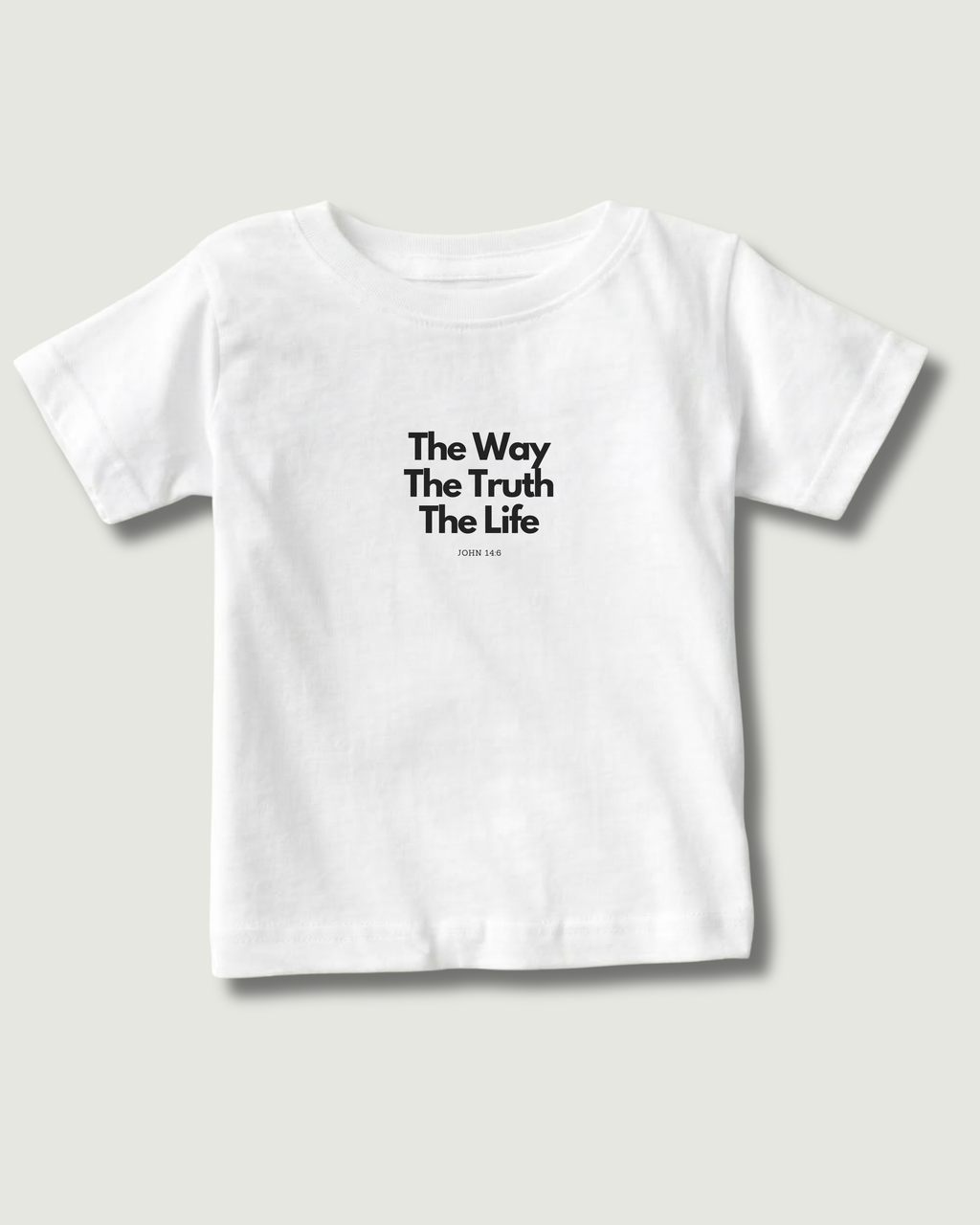 Little Believers - John 14:6 Tee for Girls | Christian Kids T-Shirt | White | 0-4 Years