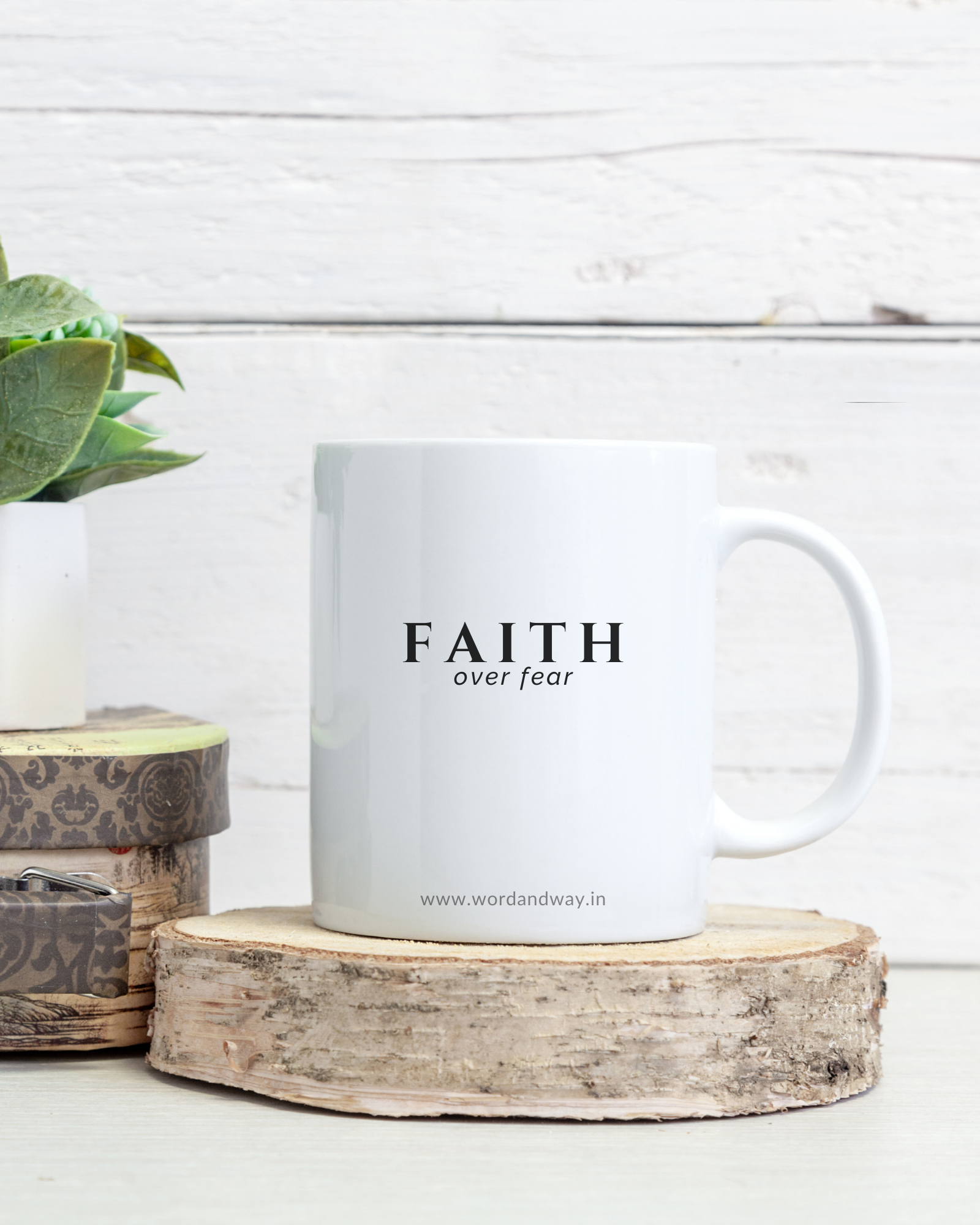 FAITH over fear | Christian Coffee Mug – Word & Way